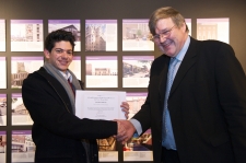Christos Ellinas accepts finalist certificate